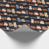 Papier Cadeau Chats graphiques colorés (Coin)