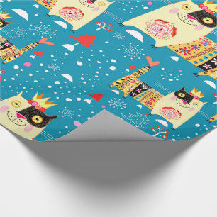 Papier Cadeau Chats, Hippie, Chats Bohème et Esprit Libre
