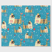 Papier Cadeau Chats, Hippie, Chats Bohème et Esprit Libre (Plat)