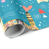 Papier Cadeau Chats, Hippie, Chats Bohème et Esprit Libre (Coin rond)