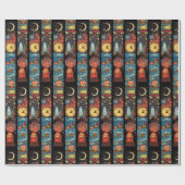 Papier Cadeau Chats Horloges et Aliens (Plat)