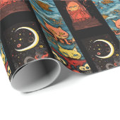 Papier Cadeau Chats Horloges et Aliens (Coin rond)