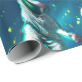 Papier Cadeau Chats jouant au basket-ball dans l'espace avec des (Coin rond)