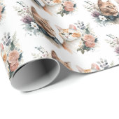 Papier Cadeau Chats mariages En Fleurs (Coin rond)