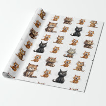 Chats mignonnes Mad Noir, Orange et Gris
