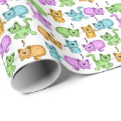Papier Cadeau chats mignons (Coin rond)