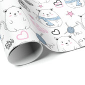 Papier Cadeau Chats mignons (Coin rond)