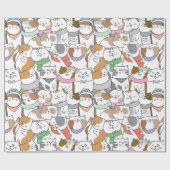 Papier Cadeau Chats mignons (Plat)