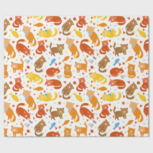 Papier Cadeau Chats mignons (Plat)