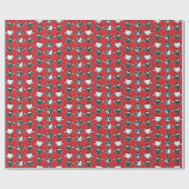 Papier Cadeau Chats mignons à Santa Hats Noël (Plat)