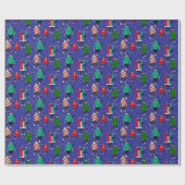 Papier Cadeau Chats mignons dans la vilaine marine de Sweaters d (Plat)