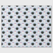 Papier Cadeau Chats mignons en Casquette de fête (Plat)