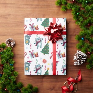 Papier Cadeau Chats Mignons Et Noël