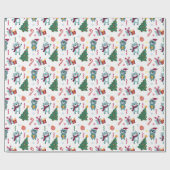 Papier Cadeau Chats Mignons Et Noël (Plat)
