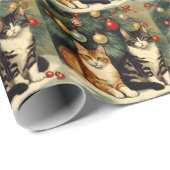 Papier Cadeau Chats mignons sous l'Amoureux des chats de l'arbre (Coin rond)