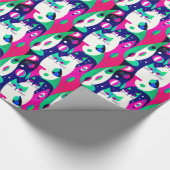 Papier Cadeau Chats modernes du milieu du siècle sur un Arrière  (Coin)