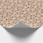 Papier Cadeau chats Motif rose (Coin)