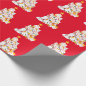 Papier Cadeau Chats Noël Arbre drôle Chats Noël (Coin)