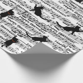 Papier Cadeau Chats Noirs Anniversaire Sur Partition (Coin)