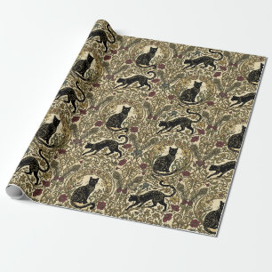 Papier Cadeau Chats noirs Art Nouveau