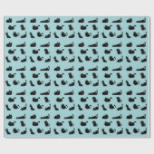 Papier Cadeau Chats noirs drôles (Plat)
