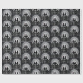 Papier Cadeau Chats noirs en clair de lune (Plat)