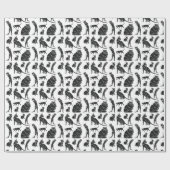 Papier Cadeau Chats noirs et blancs Anniversaire (Plat)