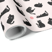 Papier Cadeau Chats noirs idiots (Coin rond)