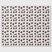 Papier Cadeau Chats noirs soyeux (Plat)