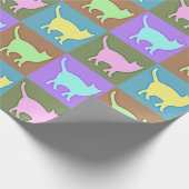 Papier Cadeau Chats Pop Art aux Couleurs Douces (Coin)