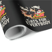 Papier Cadeau Chats pour tous Noël Père Noël Chat Noël Amateurs (Coin rond)