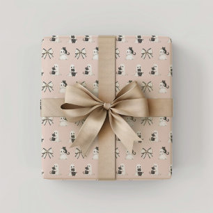 Papier Cadeau Chats roses et fantômes Halloween