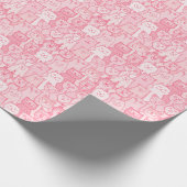 Papier Cadeau Chats Roses, Motif Adorable Sans Seamless. (Coin)