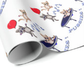 Papier Cadeau chats sautants d'amour (Coin rond)