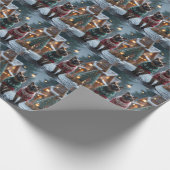 Papier Cadeau Chats siamois Noël Neige Fêtes (Coin)