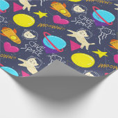 Papier Cadeau Chats spatiaux (Coin)