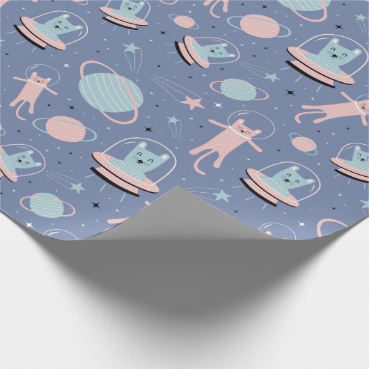 Papier Cadeau Chats spatiaux (Coin)