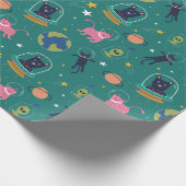 Papier Cadeau Chats spatiaux (Coin)