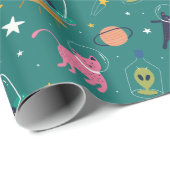 Papier Cadeau Chats spatiaux (Coin rond)