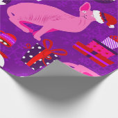 Papier Cadeau chats sphynx de Noël père Noël sphinx rose (Coin)