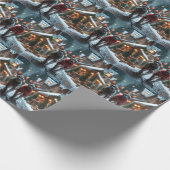 Papier Cadeau Chats Sphynx Noël Neige Fêtes (Coin)