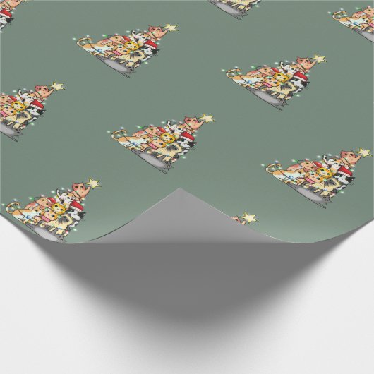 Papier Cadeau Chats stylés en Pine Tree (Coin)