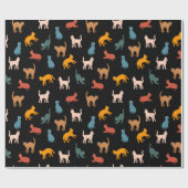 Papier Cadeau Chats sur le noir (Plat)