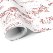 Papier Cadeau Chattanooga Toile rouge (Coin rond)