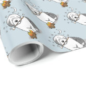 Papier Cadeau Chatte chien randonneur Camper Vieux anglais Sheep (Coin rond)