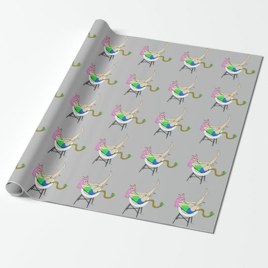 Papier Cadeau chatte fille (Déroulé)