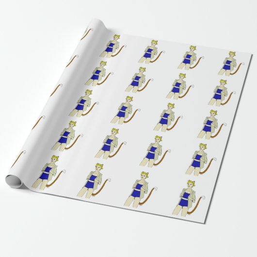 Papier Cadeau chatte fille (Déroulé)
