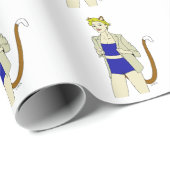 Papier Cadeau chatte fille (Coin rond)