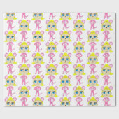 Papier Cadeau chatte rose (Plat)