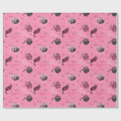 Papier Cadeau Chatte rose chaud amour chatons chatons et fils (Plat)